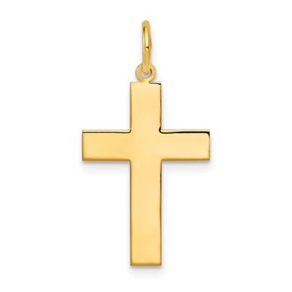 Diamond2Deal 14k Yellow Gold Polished Cross Pendant