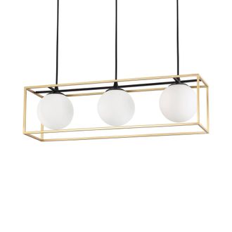 Netlighting Lingotto 3 Light Pendant Bar Light Antique Brass in Yellow