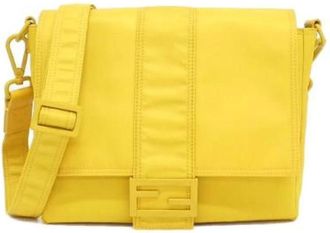 Fendi Pre-owned Cross Body Bags, male, Yellow, Size: ONE SIZE Pre-owned Nylon shoulder-bags
