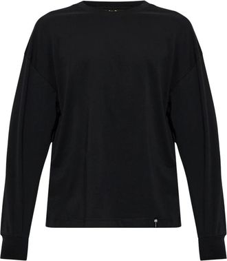 Palm Angels T-shirt Girocollo Manica Lunga in Cotone - - Tops - Uomo - Nero - S