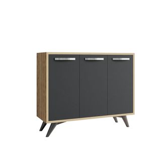 Hanah Home Aparador De Madera piffa - 100 X 35 X 82 Cm - Gris Antracita
