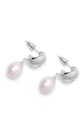 Nialaya Pearl Drop Earrings in Silver at Nordstrom