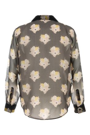 Fendi Mens Printed Organza Shirt Nero Exterior: Silk Camicie