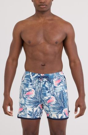 Saxx Harbormaster 2N1 5-Inch Swim Trunks in Botanique-Washed Ind at Nordstrom, Size X-Large