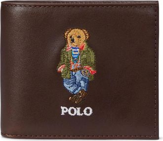 Polo Ralph Lauren Polo Bear-embroidery wallet - men - Calf Leather - One Size - Brown