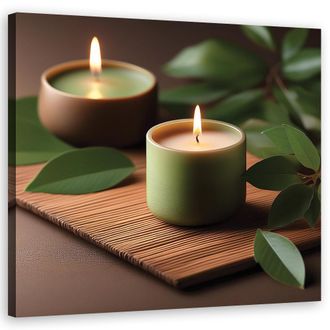 Artgeist Artgeist - Quadro Su Tela, Candele Zen Spa - 40x40