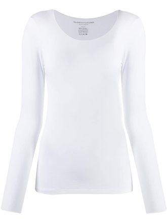 Majestic Filatures fitted jersey top - women - Spandex/Elastane/Viscose - 0 - White
