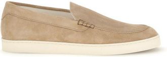 Brunello Cucinelli Beige Calf Leather Bos Taurus Slip-On Mens Loafers