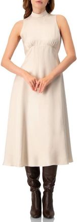 Ivonne Sleeveless High Neck Midi Dress in Ivory at Nordstrom, Size 14
