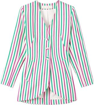 D'Estrëe Paris Bridget stripe-pattern blazer - women - Cotton/Viscose/Polyester - L - Pink