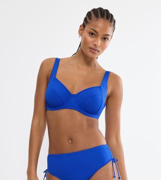 Triumph B&uuml;gel-Bikini-Top TRIUMPH Summer Twist W 01, Damen, Gr. 38, Cup E, racing blau, Microfaser, Obermaterial: 77% Polyamid, 23% Elasthan, Bikini-Oberteile 