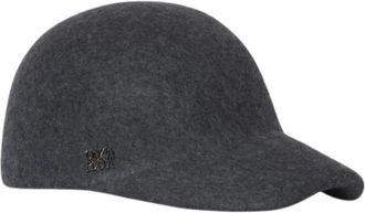 Cinzia Rocca Wollen Baseballpet van Vilt - unisex - Petten - Grijs - ONE Size - Wol - Accessoires