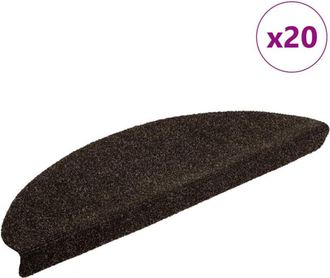vidaXL Vidaxl - Tappetini per scale autoadesivi 20 pz 65x21x4 cm marrone scuro semicircolari grandi