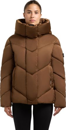 Khujo Olsa2 Womens Warm Winter Jacket with Hood and Inner Backpack Straps XS - XXL, Copper Brown, L