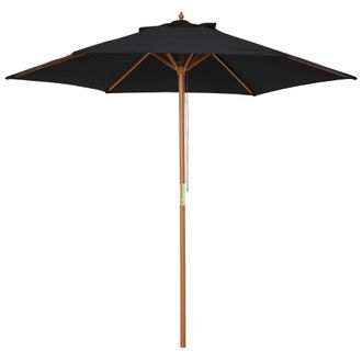 OUTSUNNY 2.5m Wood Garden Parasol Sun Shade Patio Outdoor Wooden Umbrella Canopy | TJ Hughes