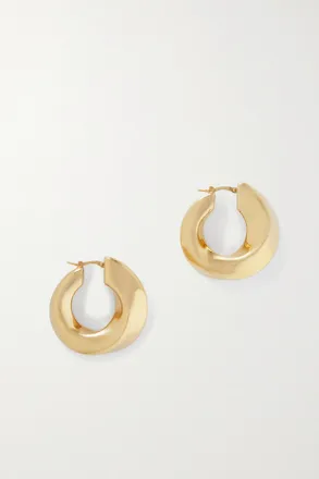 Bottega Veneta Orecchini A Cerchio Con Finitura Oro