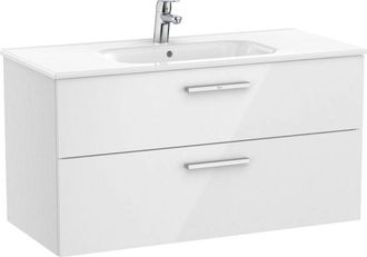 Roca Roca - Unik - Mueble Base 2 Cajones + Lavabo Color: Blanco - Medidas: 1005x453x515 Mm