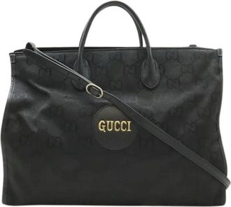 Gucci Pre-owned Off The Grid Nylon Canvas Leather 2way Tas - Dames - Vintage Shopper - Zwart - ONE Size - Nylon - Vintage