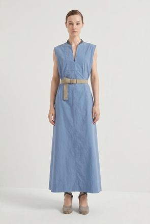 Brunello Cucinelli Light Blue Sleeveless Dress, Size Medium
