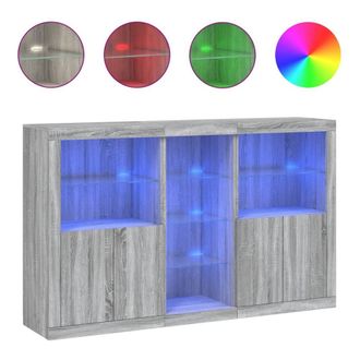 Berkfield Home Sideboard with LED Lights Grey Sonoma 162x37x100 cm | Size: 162 x 37 x 100 cm