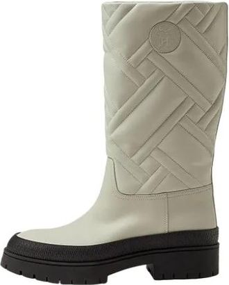 Herm&egrave;s Ivory Quilted Leather Fuji Boots Size 38.5