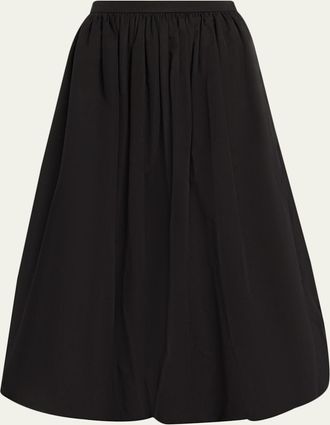 Michael Kors Ruched Cotton Bubble Midi Skirt