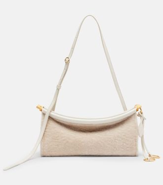Alaia Le Click East West Small shearling shoulder bag