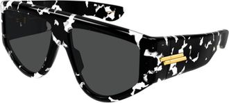 Bottega Veneta BV1492S Oversized Brow-Bar Sunglasses - Black