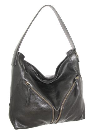 Nino Bossi Vintage Leather Multi-Pocket Hobo in Black