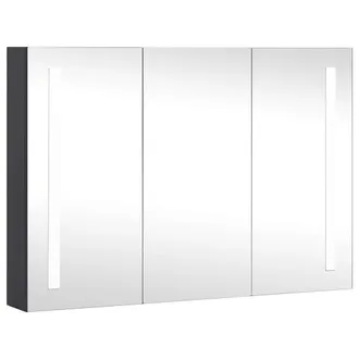 vidaXL Armadietto Bagno Con Specchio E Led 89x14x62 Cm - Vidaxl