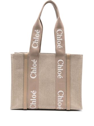Chloé Woody medium shopper - Beige