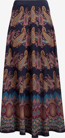 Etro Langer ausgestellter Seidenrock mit Paisleyprint