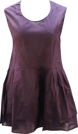 Marni Sleeveless Peplum Top in Purple Cotton