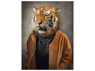 Schubiger M&ouml;bel Digitaldruck auf Glas Tiger im Mantel