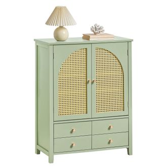 SoBuy Aparador Recibidor Mueble De Entrada Con 2 Puertas Y 4 Cajones 70 X 34 X 90 Cm Verde Fsb72-gr Sobuy Es