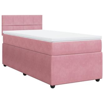 vidaXL Cama Box Spring Con Colch&oacute;n Terciopelo Rosa 80x200 Cm Vidaxl