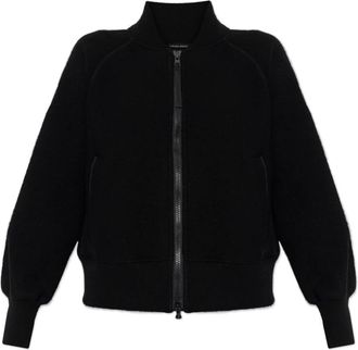 Canada Goose Sweatshirt met logopatch - Dames - Bomber jackets - Zwart - M - Wol - Jassen