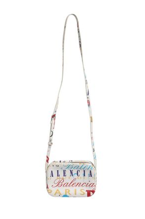 Balenciaga White Graffiti Print Leather Mini City Womens Handbag (Pre-Owned)