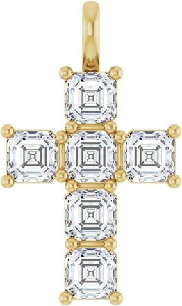 Diamond2Deal 14k Gold Asscher Cut 2ct Lab-Grown Diamond Pendant