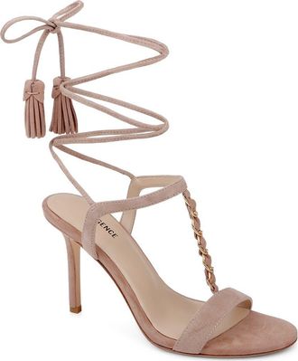 L'agence Bond Lace-Up Leather Sandal in Cappuccino Suede at Nordstrom, Size 6.5