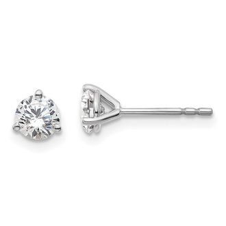 Diamond2Deal 14k Gold 2/3 ct Round Lab Grown Diamond Stud Earrings VS Clarity, D-E Color