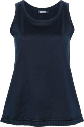 Max Mara Racer cotton top - women - Cotton - S - Blue