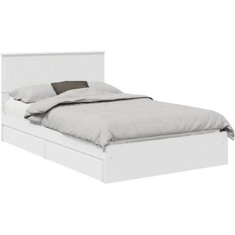 vidaXL Storage Bed with Headboard White 120 x 200 cm Engineered Wood vidaXL