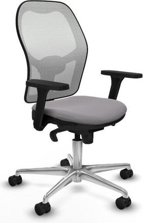 Piqueras y Crespo Piqueras Y Crespo - Jorquera Sincro Malla Blanca Similpiel Gris Brazos 3d Base Aluminio Ruedas 65mm Nailon