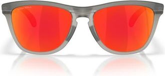 Oakley Gender Inclusive Frogskins Range 58mm Round Sunglasses in Matte Grey Smoke/grey/ruby at Nordstrom