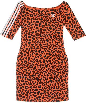 adidas Kleedjes, Dames, Veelkleurig, M, Katoen, Jurken met dierenprint, korte jurk, slim fit