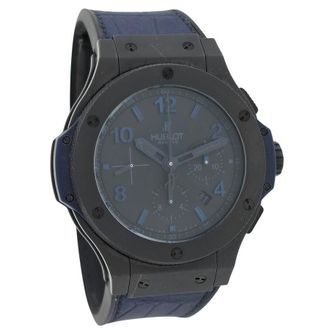 Hublot Pre-owned Hublot All Black Chronograph Black Dial with Blue Index Dial Mens Watch 301.CI.1190.GR.ABB09