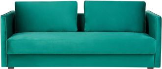 Beliani Sofá de 3 plazas de tejido verde 3 personas
