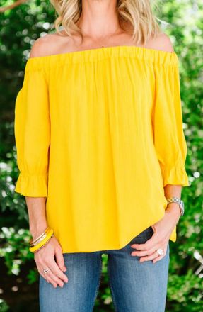 Sanctuary Soak Up The Sun Peasant Top In Marigold