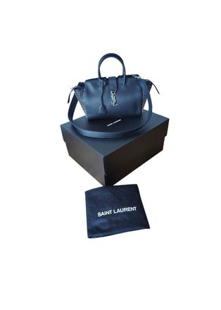 Saint Laurent Black Studded Cabas Tote Bag